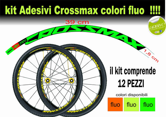 Kit adesivi cerchi mtb MAVIC crossmax 2014/2015 colori FLUO protezione antigraffio