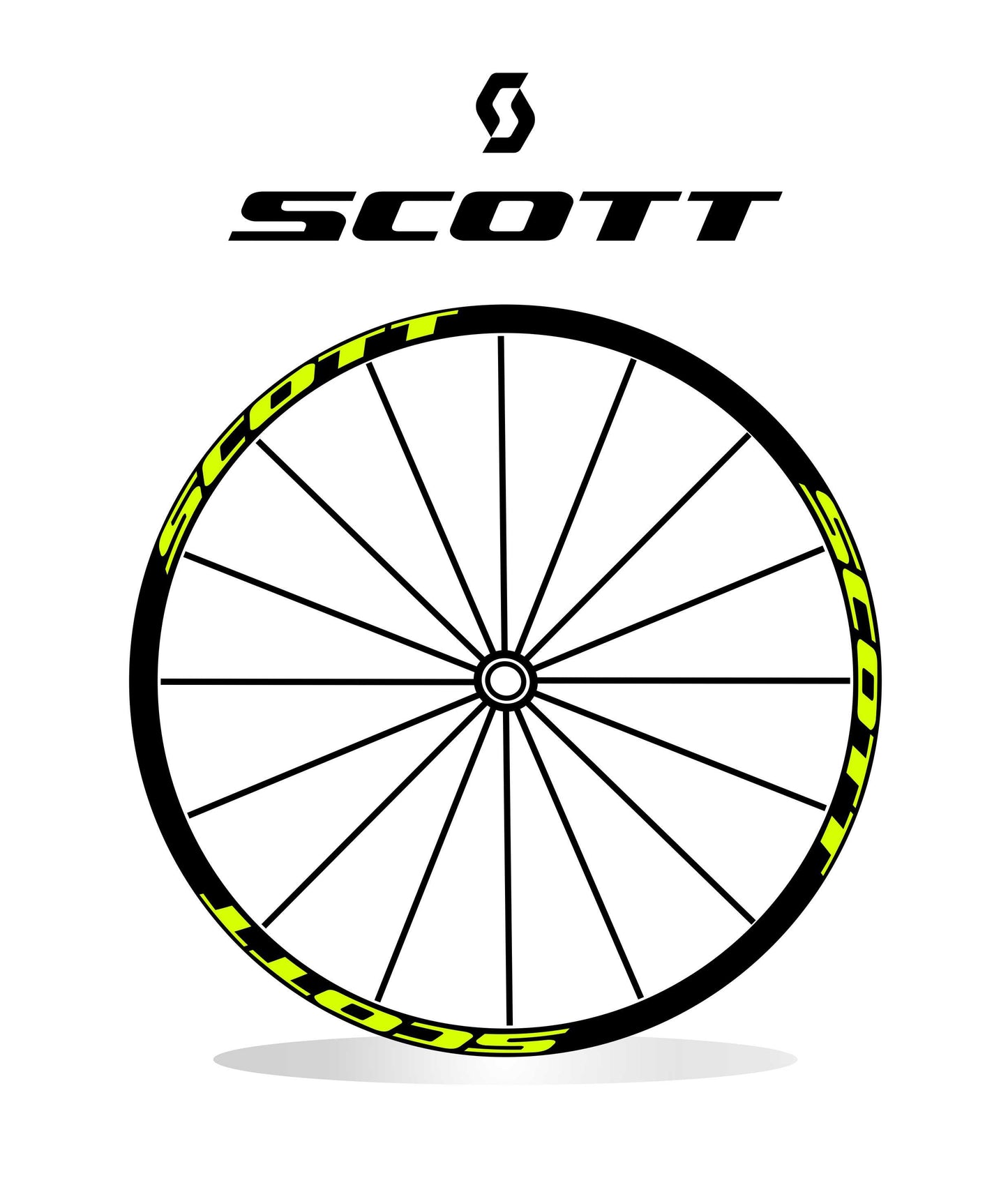 kit adesivi cerchi Scott colori a scelta anche fluo 12 pezzi