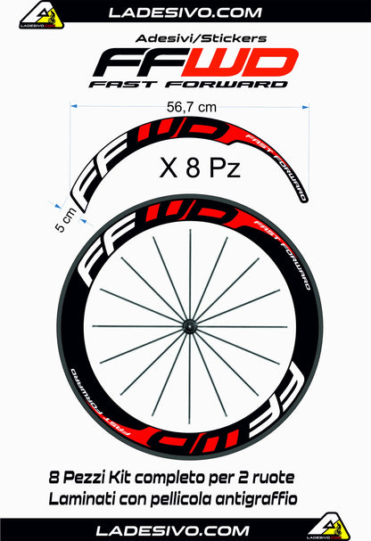 Kit adesivi/stickers per cerchi Fast Forward 8pezzi profilo 60mm