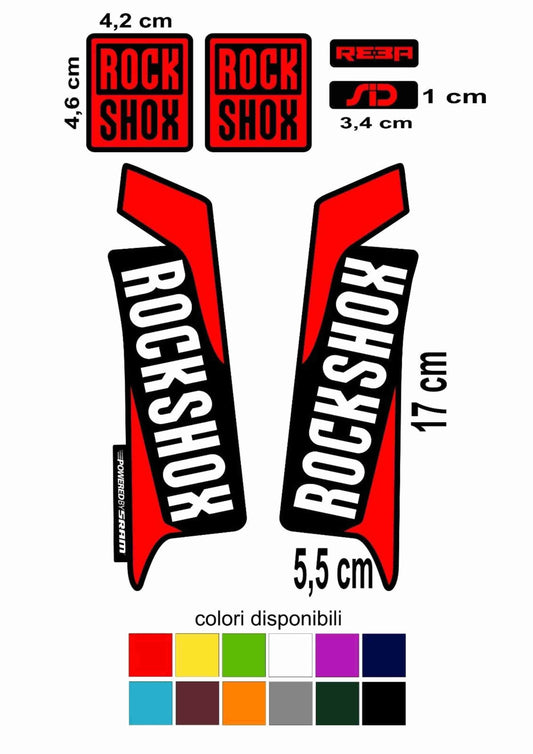 Kit ADESIVI forcella bici mtb rock shox mountain bike stickers fork bike custom reba sid