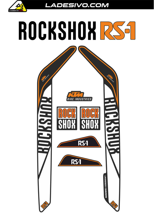 kit adesivi forcella rock shox RS1TRATTAMENTO ANTIGRAFFIO colori ktm