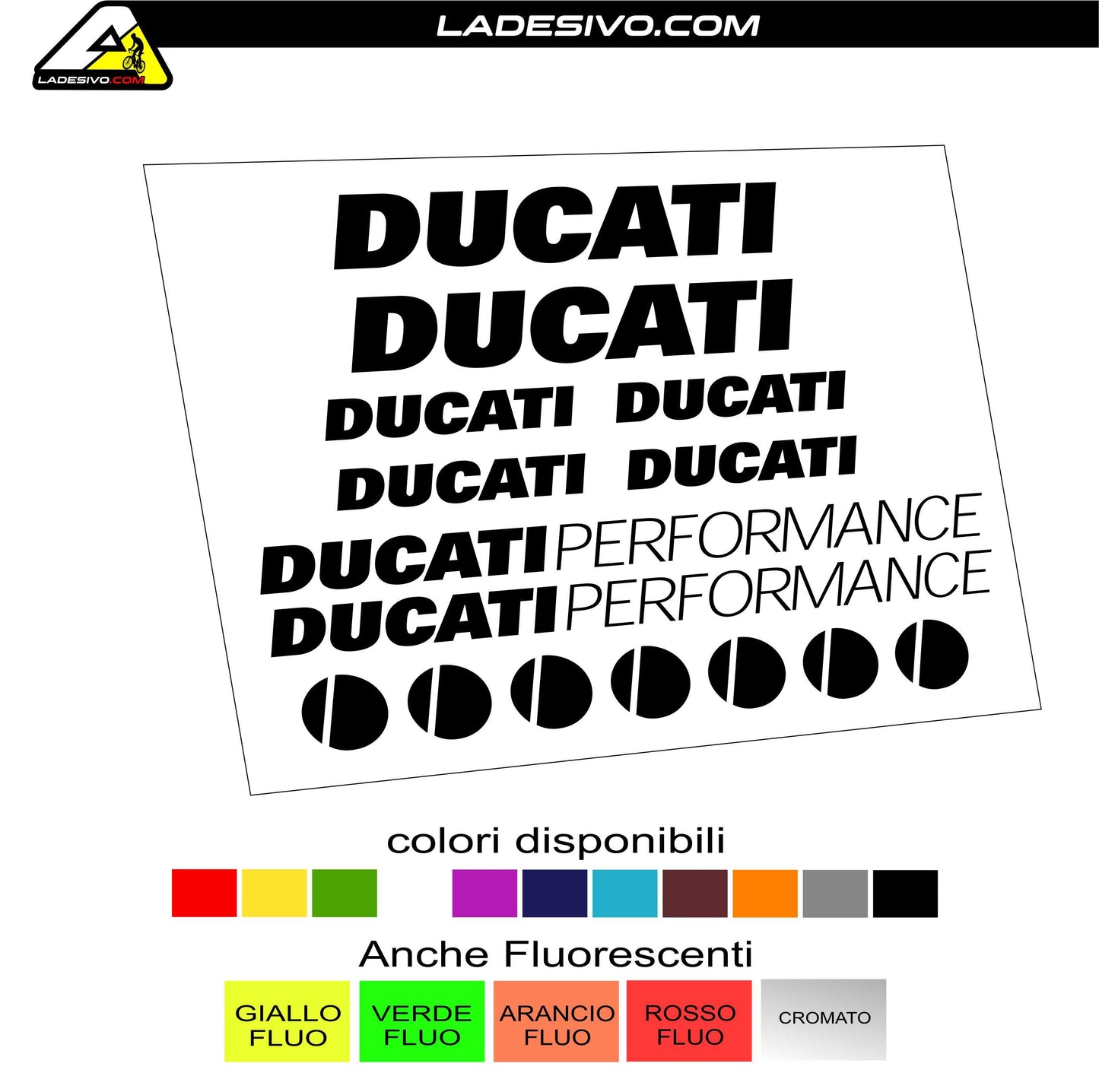 kit adesivi motocicletta Ducati performance 15pz colori a scelta