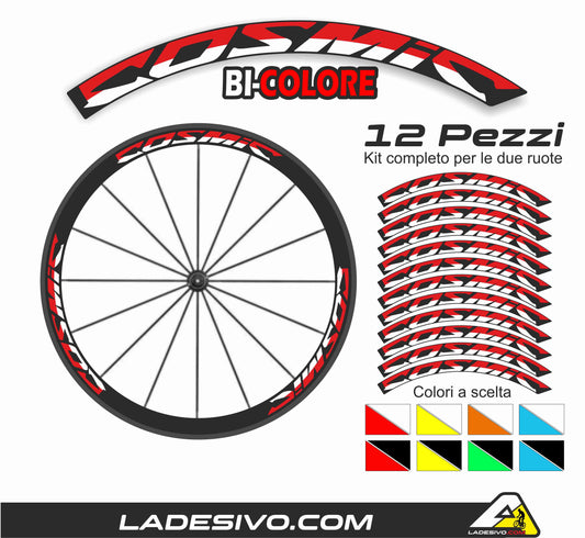 adesivi mavic COSMIC BICOLORE 12 pezzi wheel stickers two-coloured