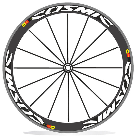 mavic COSMIC - Kit adesivi cerchi 28" bdc sfondo nero wheel decals stickers