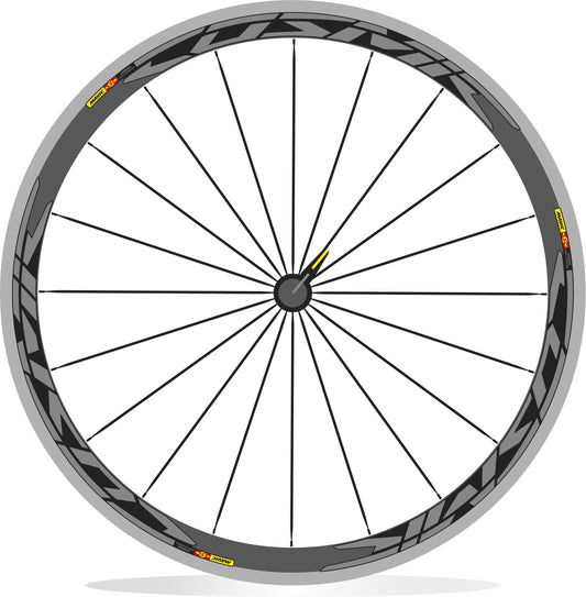 Mavic COSMIC Pro Carbon SL - Kit adesivi cerchi 28" bdc sfondo nero alt. 27 mm