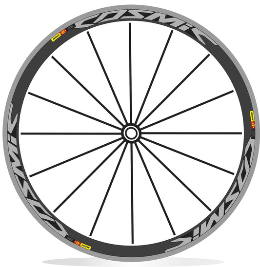 mavic COSMIC Ultimate T - Kit adesivi cerchi 28" bdc sfondo nero altezza 21mm