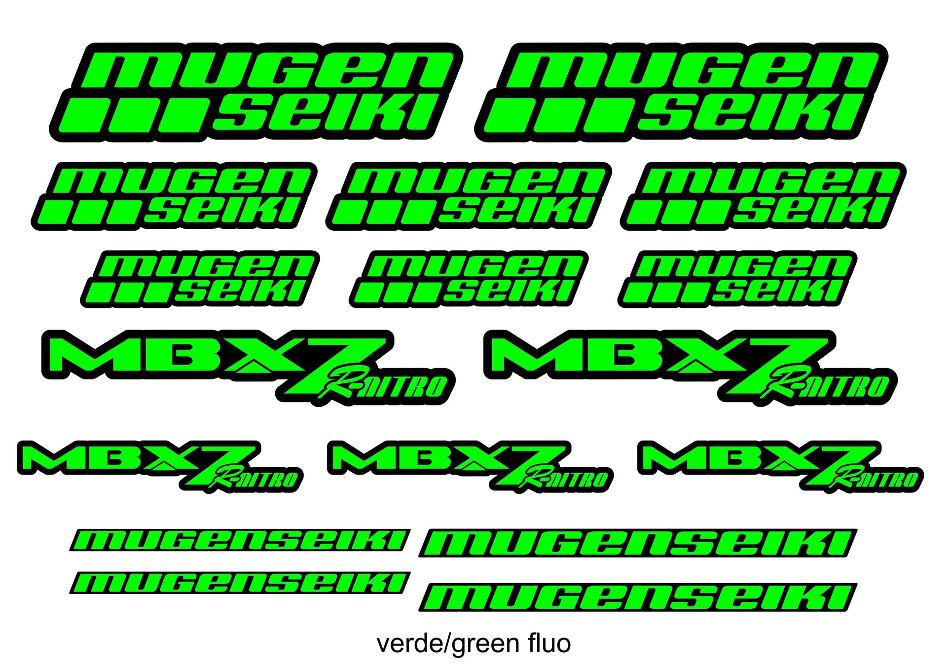 Mugen kit adesivi mbx7 r nitro colori fluo