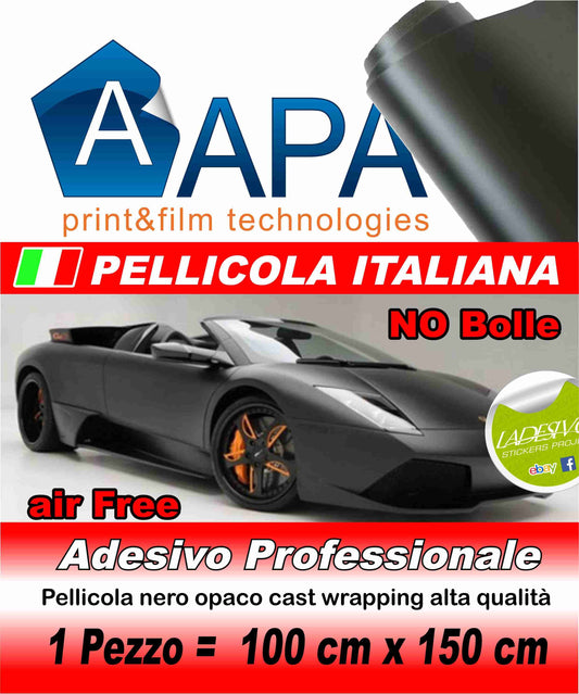 Pellicola adesivo  wrapping apa nero opaco