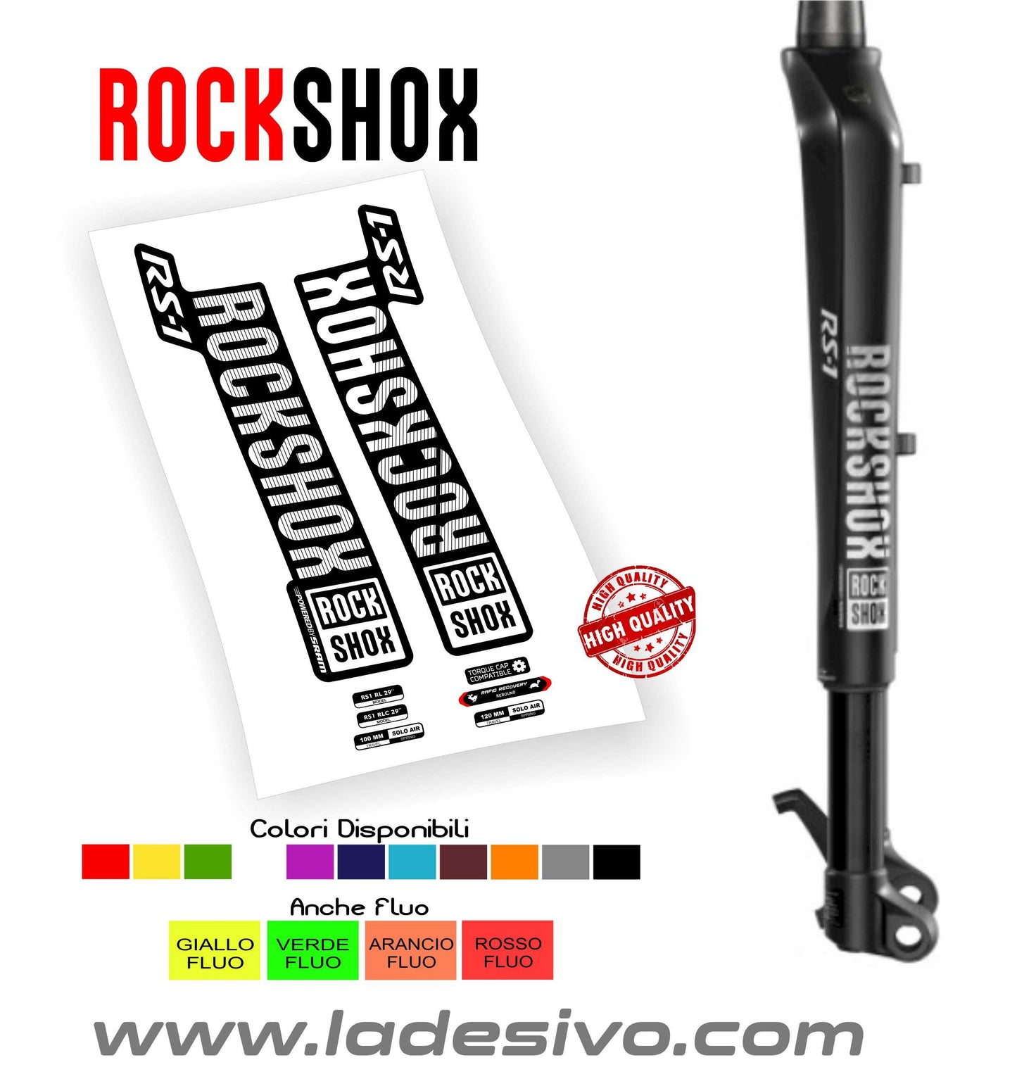 Rock shox RS-1 RL RLC 29 anno 2018 adesivi stickers personalizzati forcella rs1