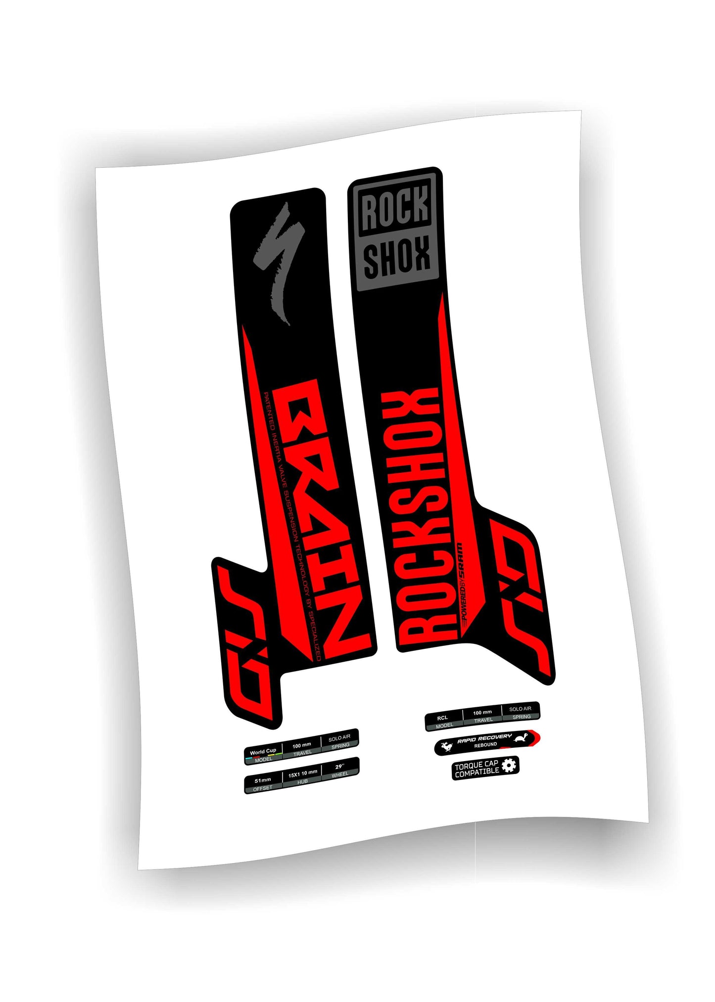 Rock shox Sid Brain 29" - anno 2018 - adesivi personalizzati per forcella