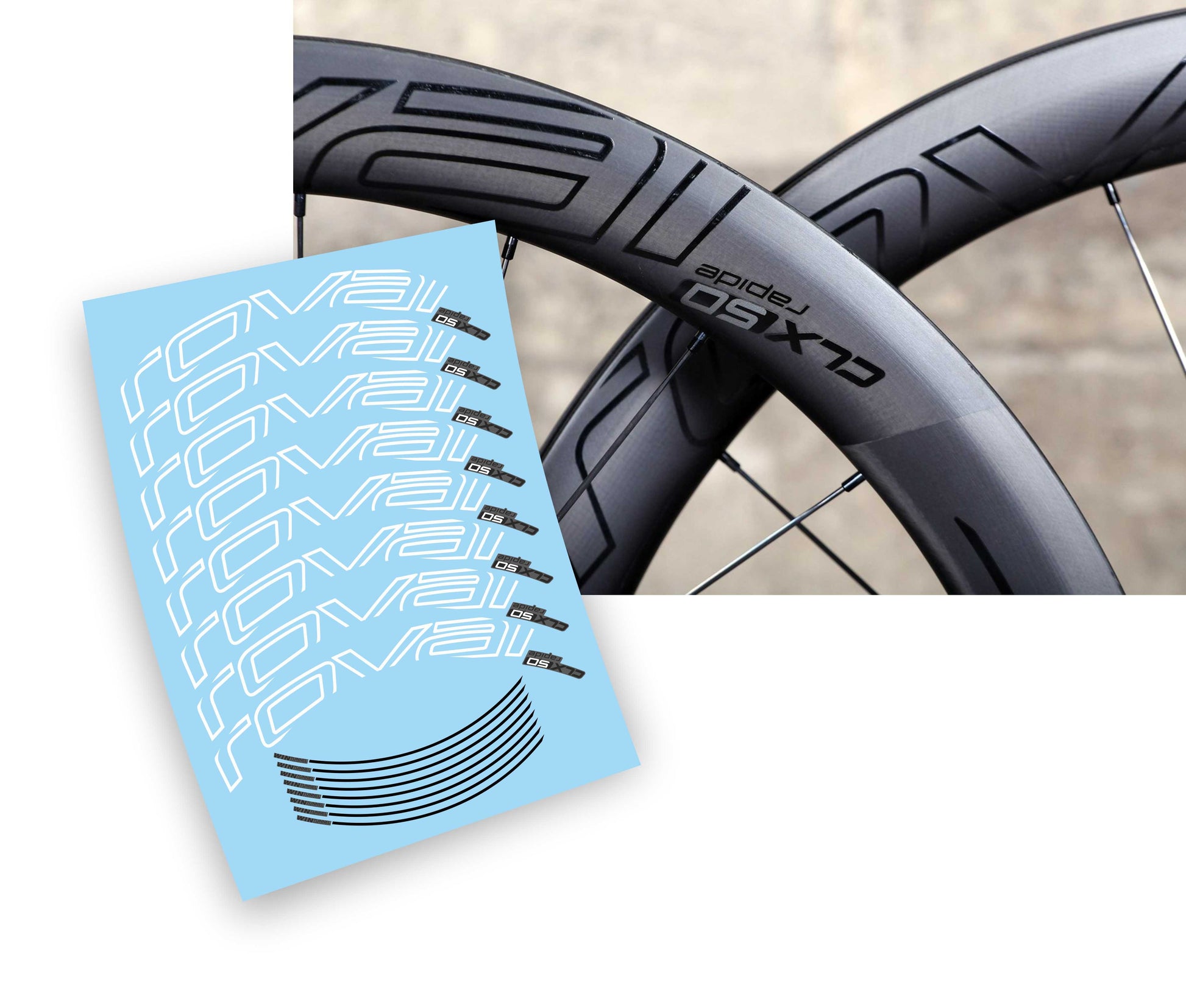 Roval CLX 50 rapide kit adesivi per cerchi bicicletta da corsa – L'adesivo .com