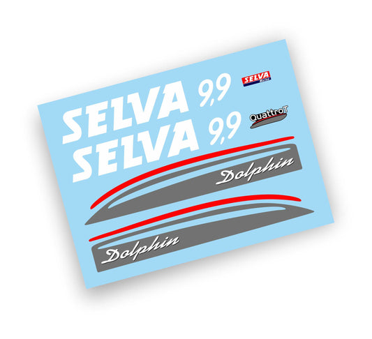 Selva Martine Dolphin 9.9 adesivi sticker motore barca